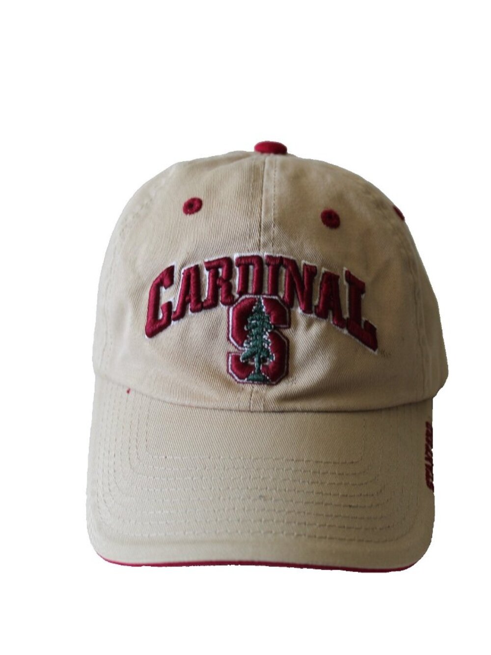 Stanford Cardinal Hat Top of the World Khaki Red Cotton Adjustable Baseball Cap